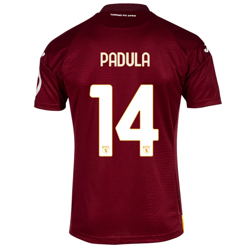 Børn Cristian Padula #14 Mørkerød Hjemmebane Spillertrøjer 2023/24 Trøje T-Shirt