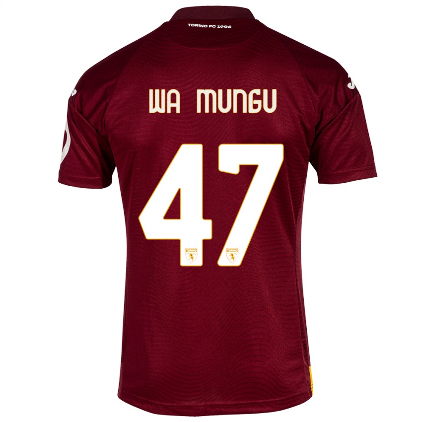 Børn Vimoj Muntu Wa Mungu #47 Mørkerød Hjemmebane Spillertrøjer 2023/24 Trøje T-Shirt