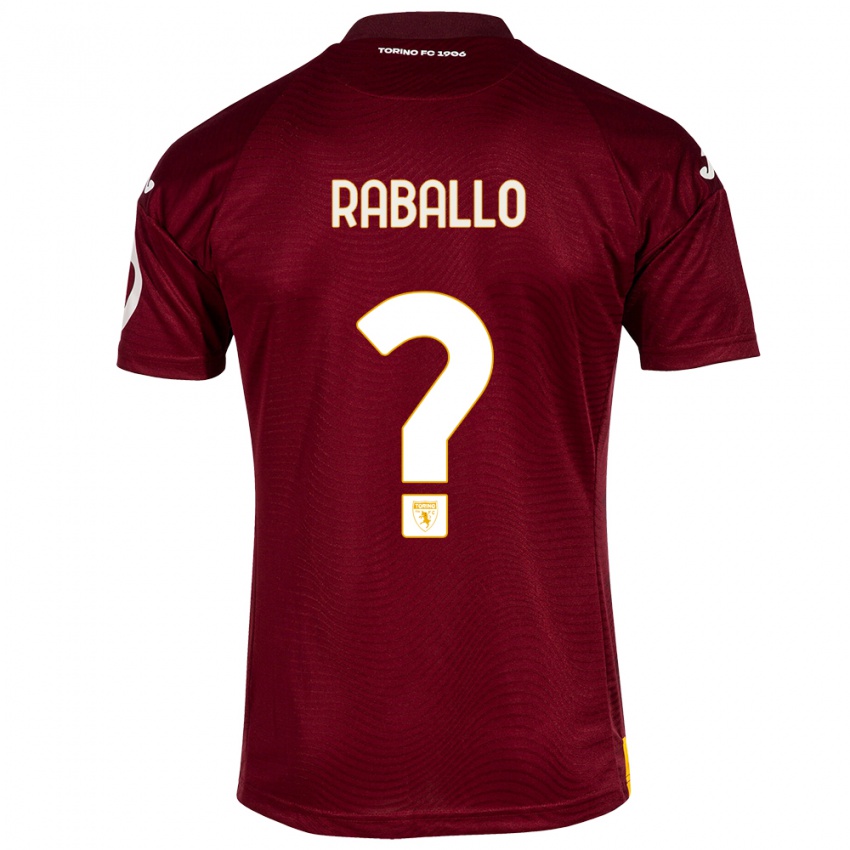 Børn Alessio Raballo #0 Mørkerød Hjemmebane Spillertrøjer 2023/24 Trøje T-Shirt