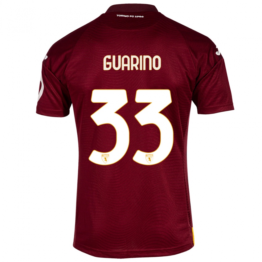 Børn Rita Guarino #33 Mørkerød Hjemmebane Spillertrøjer 2023/24 Trøje T-Shirt