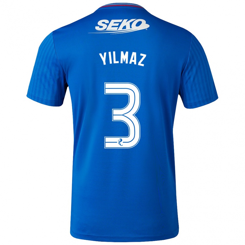 Børn Rıdvan Yılmaz #3 Blå Hjemmebane Spillertrøjer 2023/24 Trøje T-Shirt