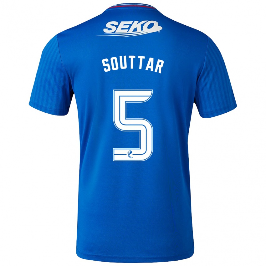 Børn John Souttar #5 Blå Hjemmebane Spillertrøjer 2023/24 Trøje T-Shirt