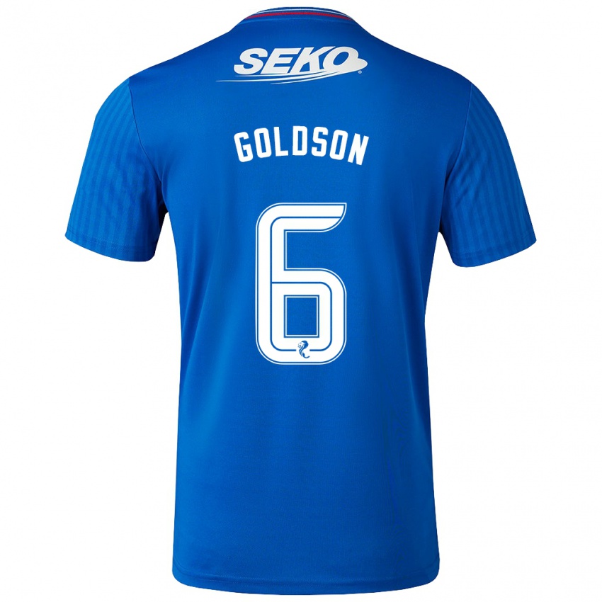 Børn Connor Goldson #6 Blå Hjemmebane Spillertrøjer 2023/24 Trøje T-Shirt