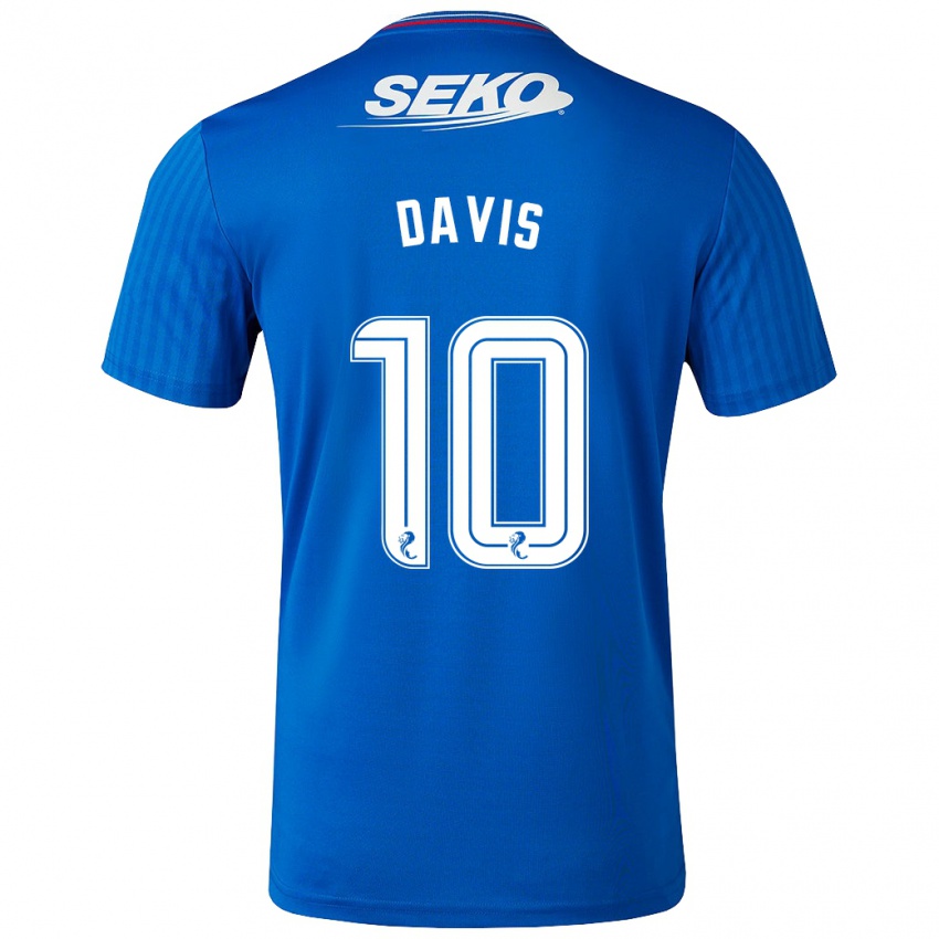 Børn Steven Davis #10 Blå Hjemmebane Spillertrøjer 2023/24 Trøje T-Shirt