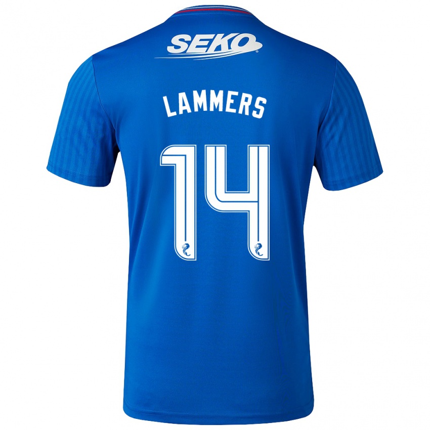 Børn Sam Lammers #14 Blå Hjemmebane Spillertrøjer 2023/24 Trøje T-Shirt