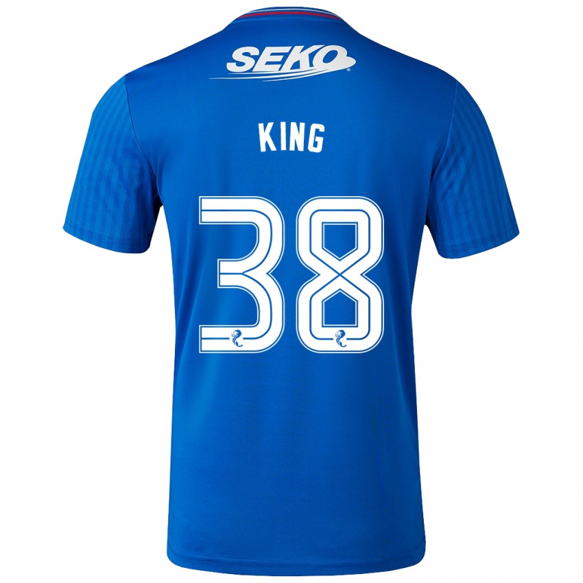 Børn Leon King #38 Blå Hjemmebane Spillertrøjer 2023/24 Trøje T-Shirt