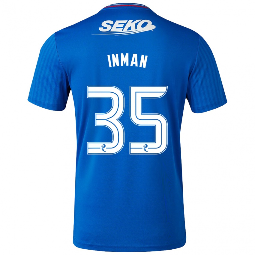 Børn Lucy Inman #35 Blå Hjemmebane Spillertrøjer 2023/24 Trøje T-Shirt
