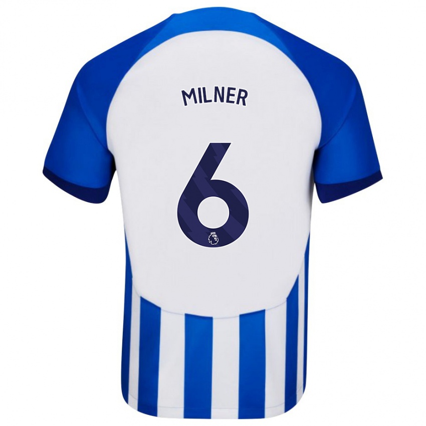 Børn James Milner #6 Blå Hjemmebane Spillertrøjer 2023/24 Trøje T-Shirt