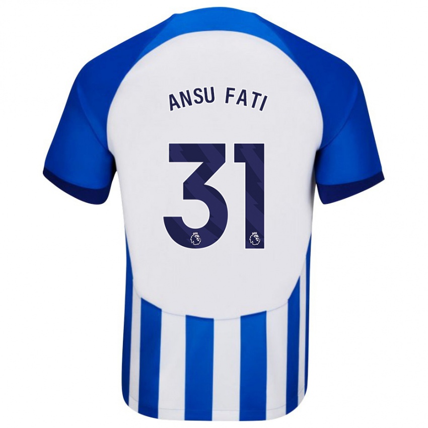 Børn Ansu Fati #31 Blå Hjemmebane Spillertrøjer 2023/24 Trøje T-Shirt