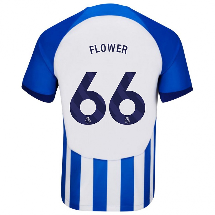 Børn Louis Flower #66 Blå Hjemmebane Spillertrøjer 2023/24 Trøje T-Shirt