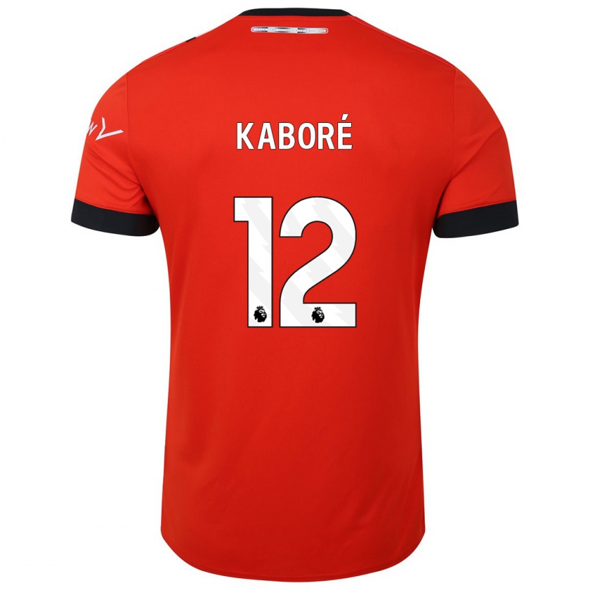 Børn Issa Kabore #12 Rød Hjemmebane Spillertrøjer 2023/24 Trøje T-Shirt