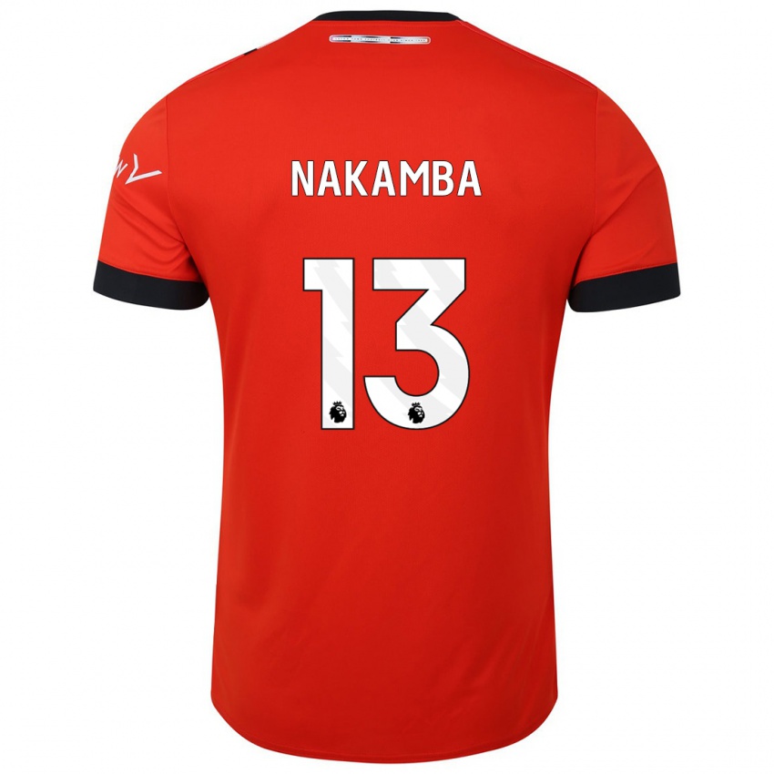 Børn Marvelous Nakamba #13 Rød Hjemmebane Spillertrøjer 2023/24 Trøje T-Shirt