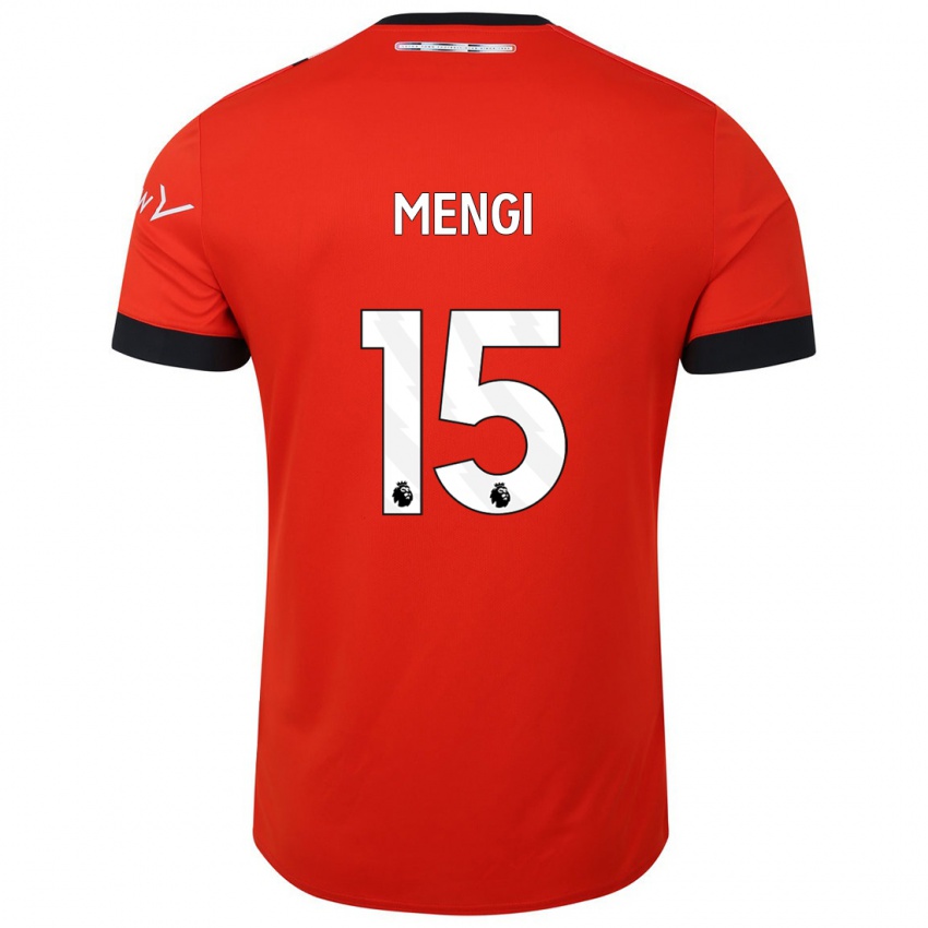 Børn Teden Mengi #15 Rød Hjemmebane Spillertrøjer 2023/24 Trøje T-Shirt