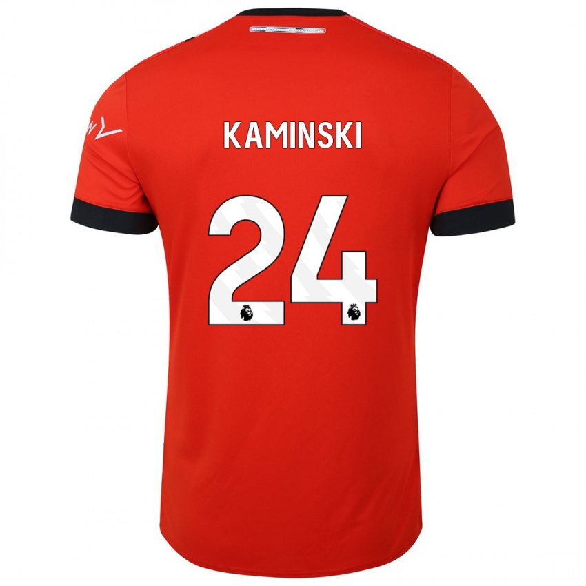 Børn Thomas Kaminski #24 Rød Hjemmebane Spillertrøjer 2023/24 Trøje T-Shirt