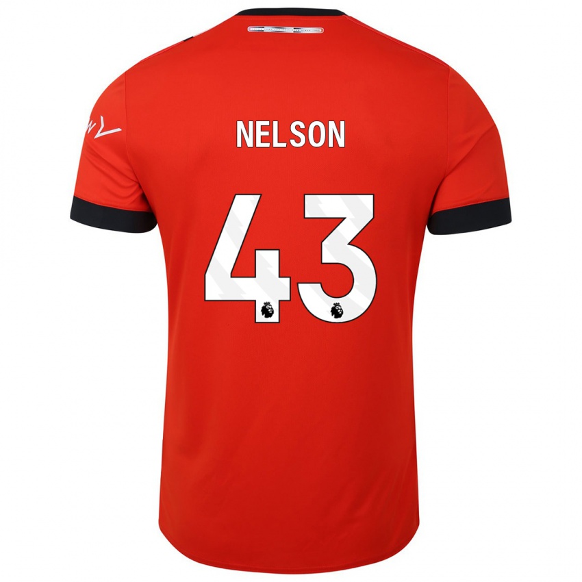 Børn Zack Nelson #43 Rød Hjemmebane Spillertrøjer 2023/24 Trøje T-Shirt