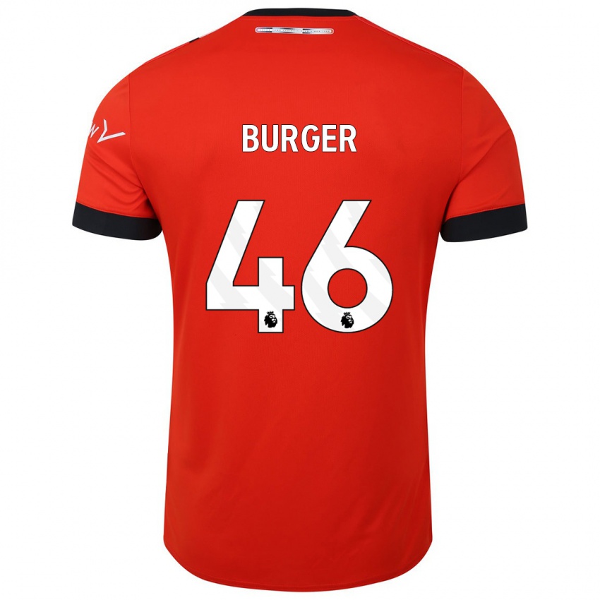 Børn Jake Burger #46 Rød Hjemmebane Spillertrøjer 2023/24 Trøje T-Shirt