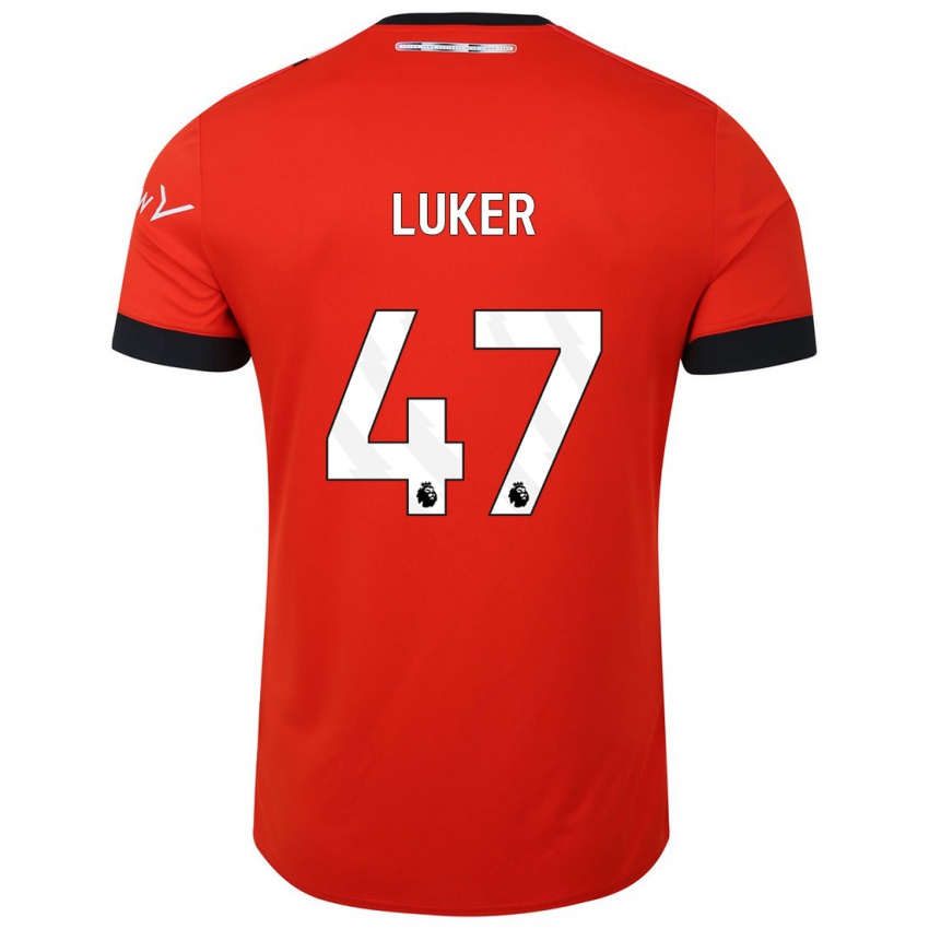 Børn Jayden Luker #47 Rød Hjemmebane Spillertrøjer 2023/24 Trøje T-Shirt