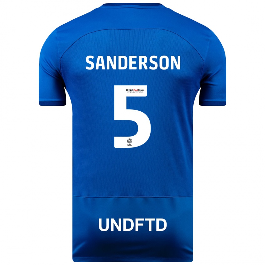 Børn Dion Sanderson #5 Blå Hjemmebane Spillertrøjer 2023/24 Trøje T-Shirt