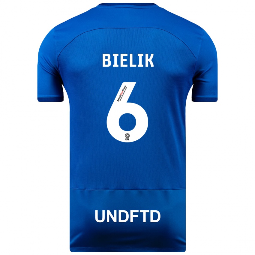 Børn Krystian Bielik #6 Blå Hjemmebane Spillertrøjer 2023/24 Trøje T-Shirt