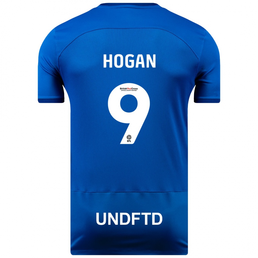 Børn Scott Hogan #9 Blå Hjemmebane Spillertrøjer 2023/24 Trøje T-Shirt