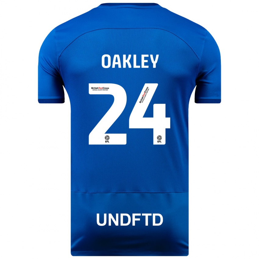 Børn Marcel Oakley #24 Blå Hjemmebane Spillertrøjer 2023/24 Trøje T-Shirt