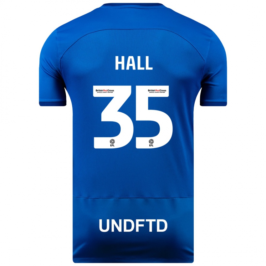 Børn George Hall #35 Blå Hjemmebane Spillertrøjer 2023/24 Trøje T-Shirt