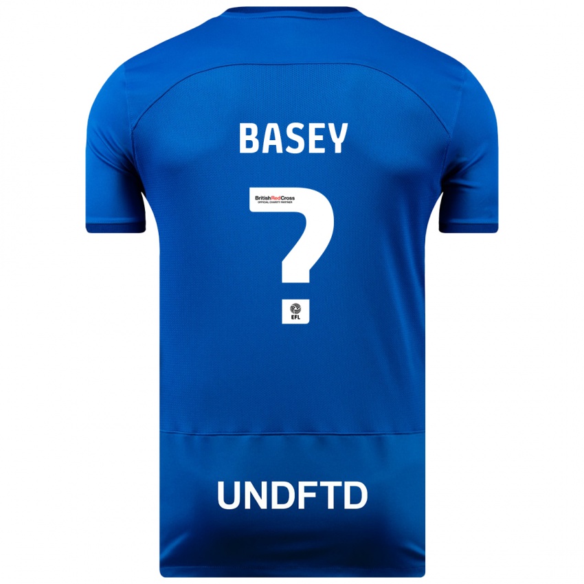 Børn Oliver Basey #0 Blå Hjemmebane Spillertrøjer 2023/24 Trøje T-Shirt