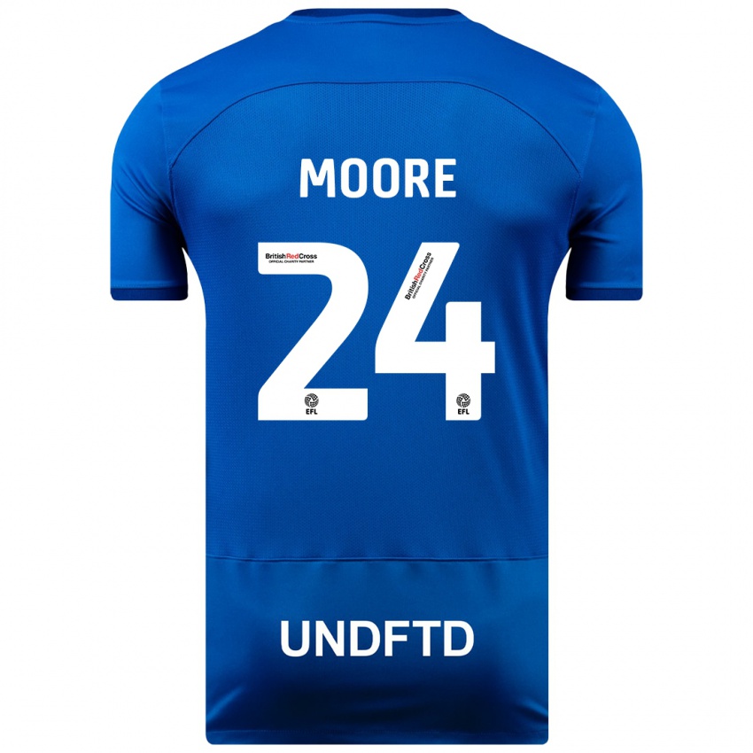 Børn Jade Ellis Moore #24 Blå Hjemmebane Spillertrøjer 2023/24 Trøje T-Shirt