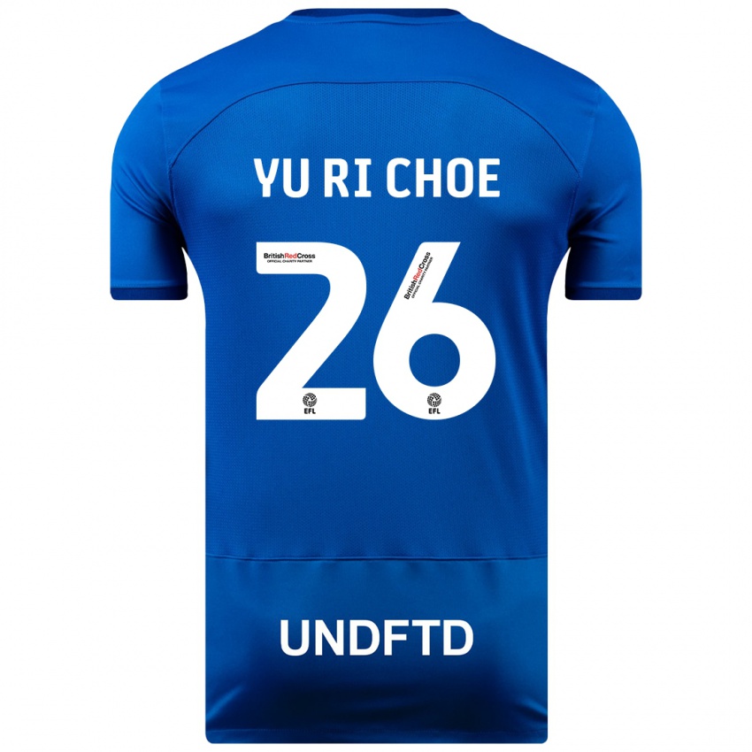 Børn Yu-Ri Choe #26 Blå Hjemmebane Spillertrøjer 2023/24 Trøje T-Shirt