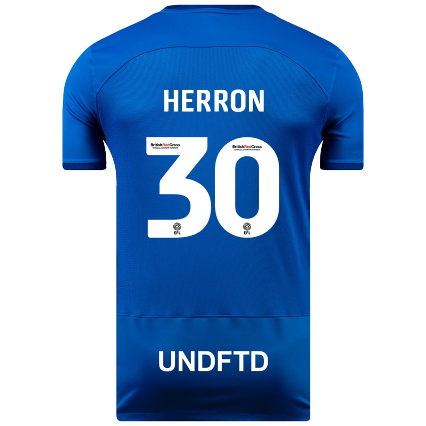 Børn Neve Herron #30 Blå Hjemmebane Spillertrøjer 2023/24 Trøje T-Shirt