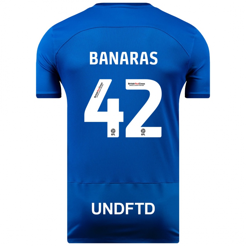 Børn Layla Banaras #42 Blå Hjemmebane Spillertrøjer 2023/24 Trøje T-Shirt