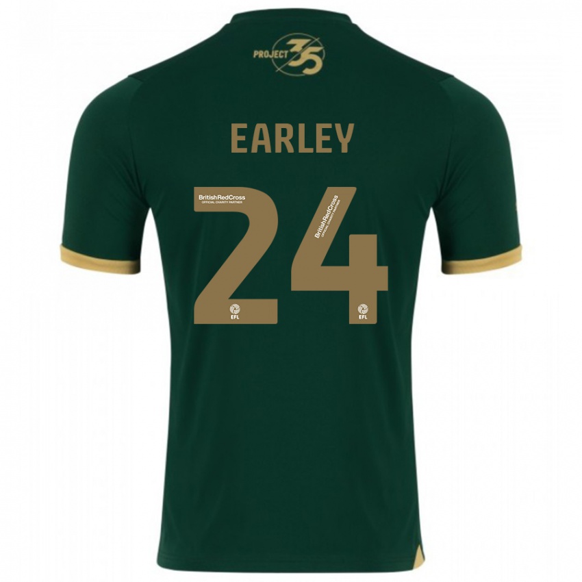 Børn Saxon Earley #24 Grøn Hjemmebane Spillertrøjer 2023/24 Trøje T-Shirt