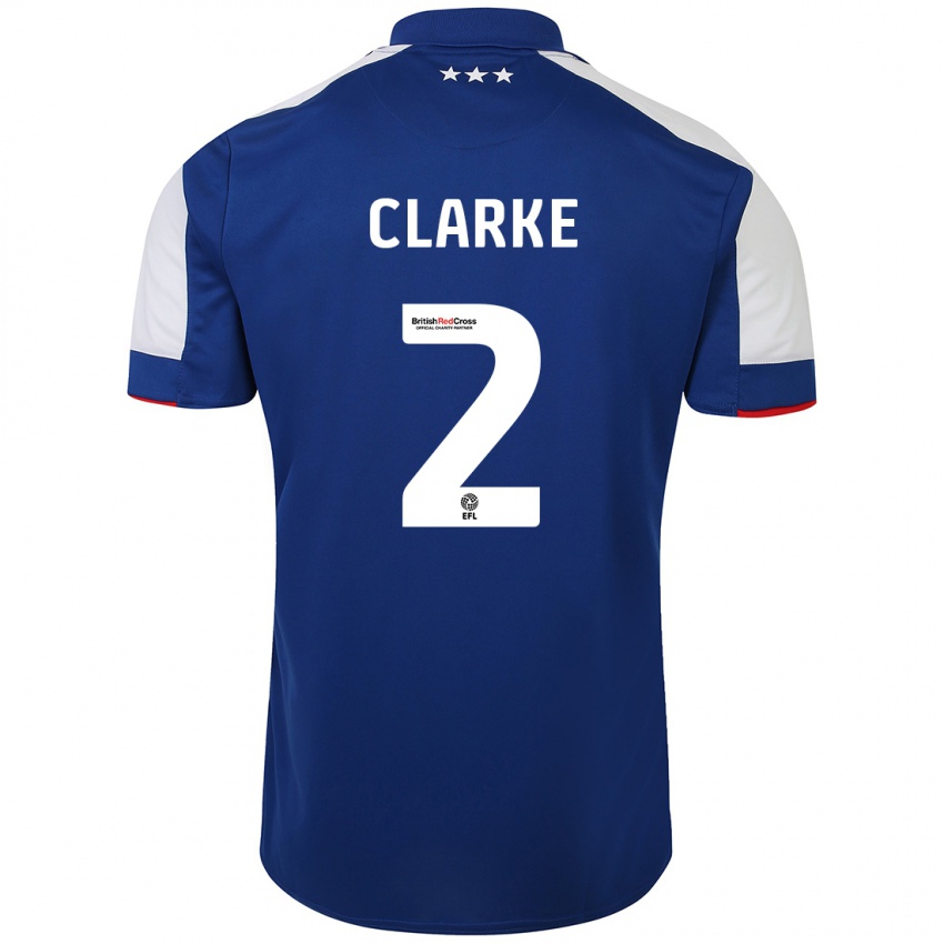 Børn Harry Clarke #2 Blå Hjemmebane Spillertrøjer 2023/24 Trøje T-Shirt
