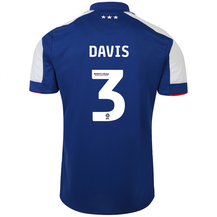 Børn Leif Davis #3 Blå Hjemmebane Spillertrøjer 2023/24 Trøje T-Shirt