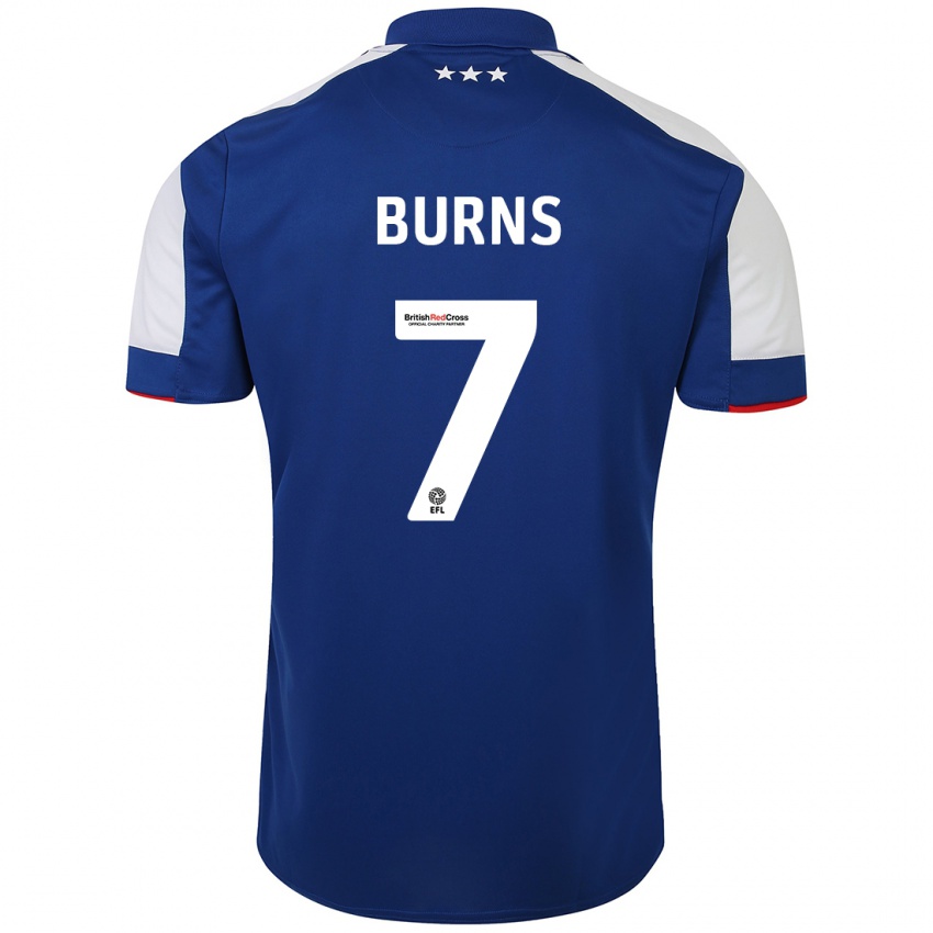 Børn Wes Burns #7 Blå Hjemmebane Spillertrøjer 2023/24 Trøje T-Shirt
