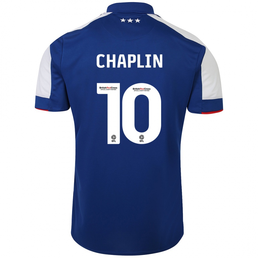 Børn Conor Chaplin #10 Blå Hjemmebane Spillertrøjer 2023/24 Trøje T-Shirt