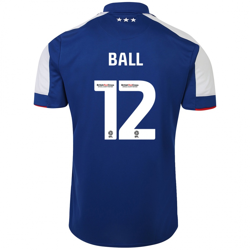 Børn Dominic Ball #12 Blå Hjemmebane Spillertrøjer 2023/24 Trøje T-Shirt