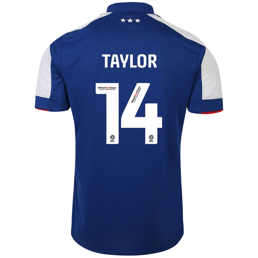 Børn Jack Taylor #14 Blå Hjemmebane Spillertrøjer 2023/24 Trøje T-Shirt