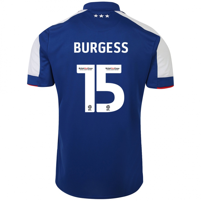 Børn Cameron Burgess #15 Blå Hjemmebane Spillertrøjer 2023/24 Trøje T-Shirt