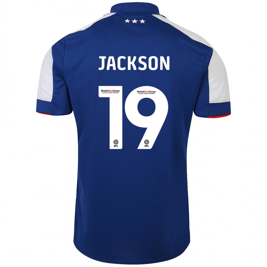 Børn Kayden Jackson #19 Blå Hjemmebane Spillertrøjer 2023/24 Trøje T-Shirt