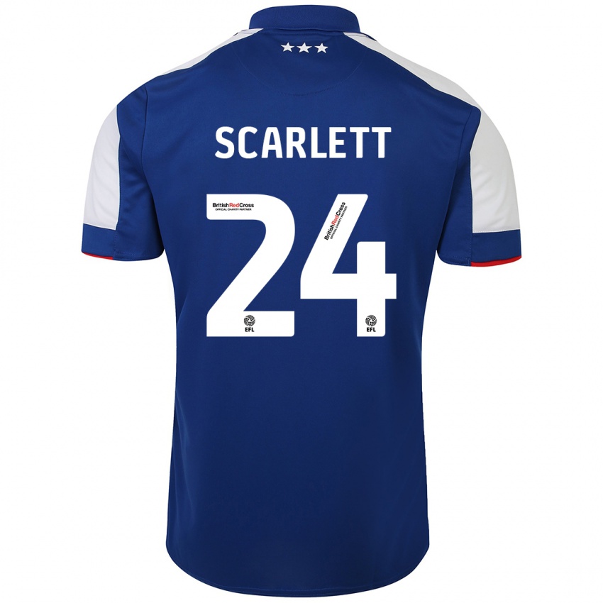 Børn Dane Scarlett #24 Blå Hjemmebane Spillertrøjer 2023/24 Trøje T-Shirt
