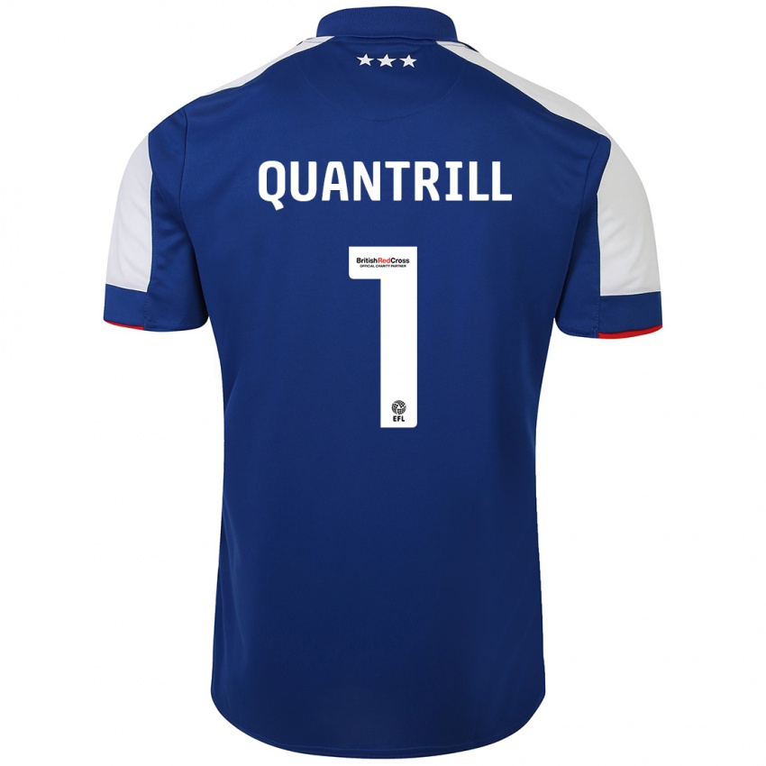 Børn Sarah Quantrill #1 Blå Hjemmebane Spillertrøjer 2023/24 Trøje T-Shirt