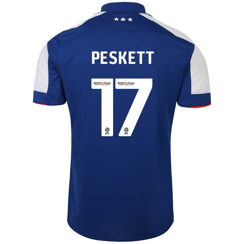 Børn Sophie Peskett #17 Blå Hjemmebane Spillertrøjer 2023/24 Trøje T-Shirt