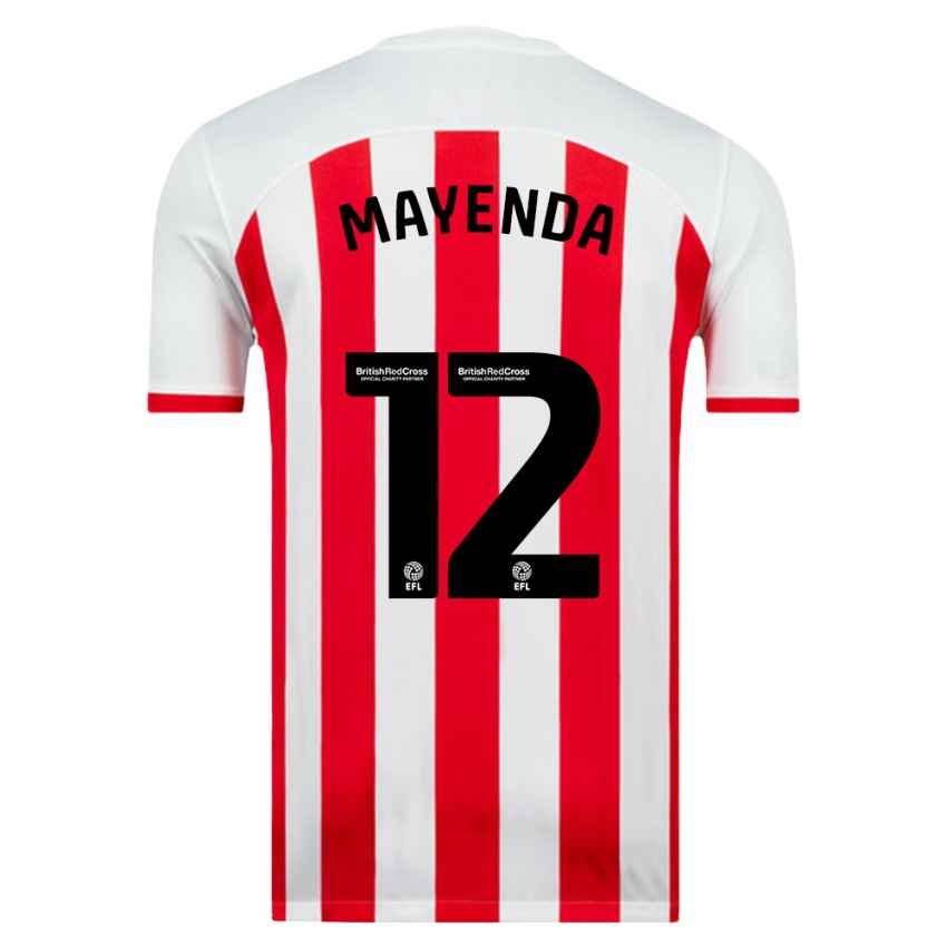 Børn Eliezer Mayenda #12 Hvid Hjemmebane Spillertrøjer 2023/24 Trøje T-Shirt