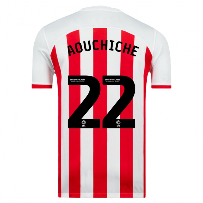 Børn Adil Aouchiche #22 Hvid Hjemmebane Spillertrøjer 2023/24 Trøje T-Shirt