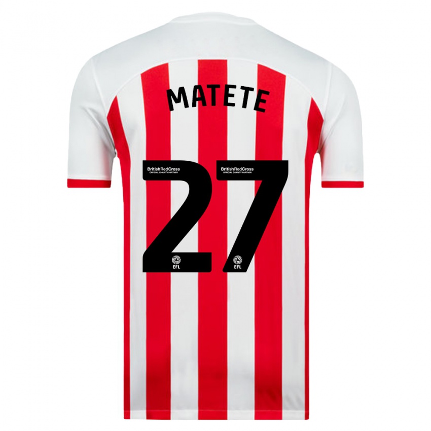 Børn Jay Matete #27 Hvid Hjemmebane Spillertrøjer 2023/24 Trøje T-Shirt