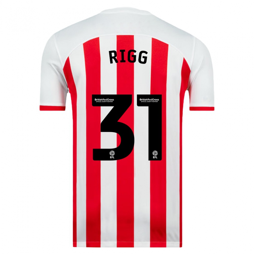 Børn Chris Rigg #31 Hvid Hjemmebane Spillertrøjer 2023/24 Trøje T-Shirt