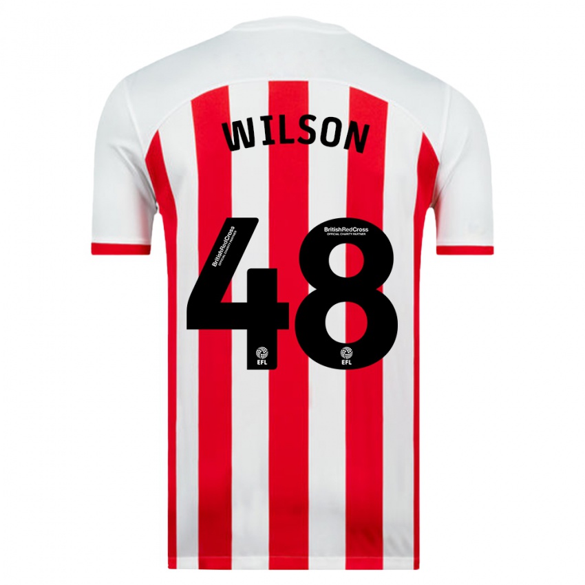 Børn Callum Wilson #48 Hvid Hjemmebane Spillertrøjer 2023/24 Trøje T-Shirt