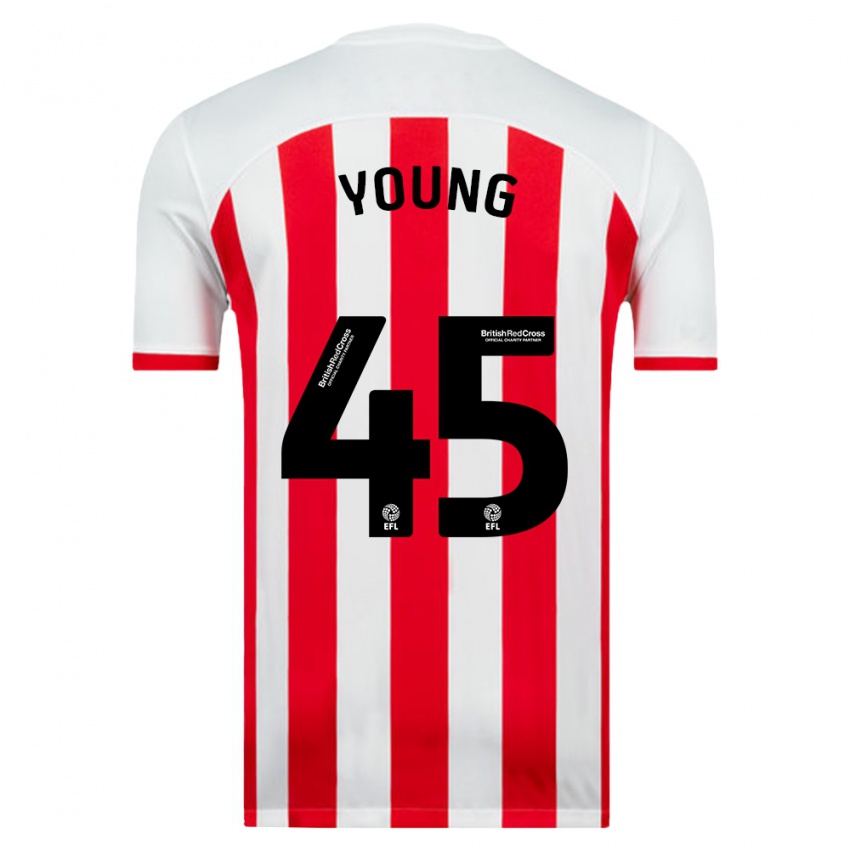 Børn Matthew Young #45 Hvid Hjemmebane Spillertrøjer 2023/24 Trøje T-Shirt