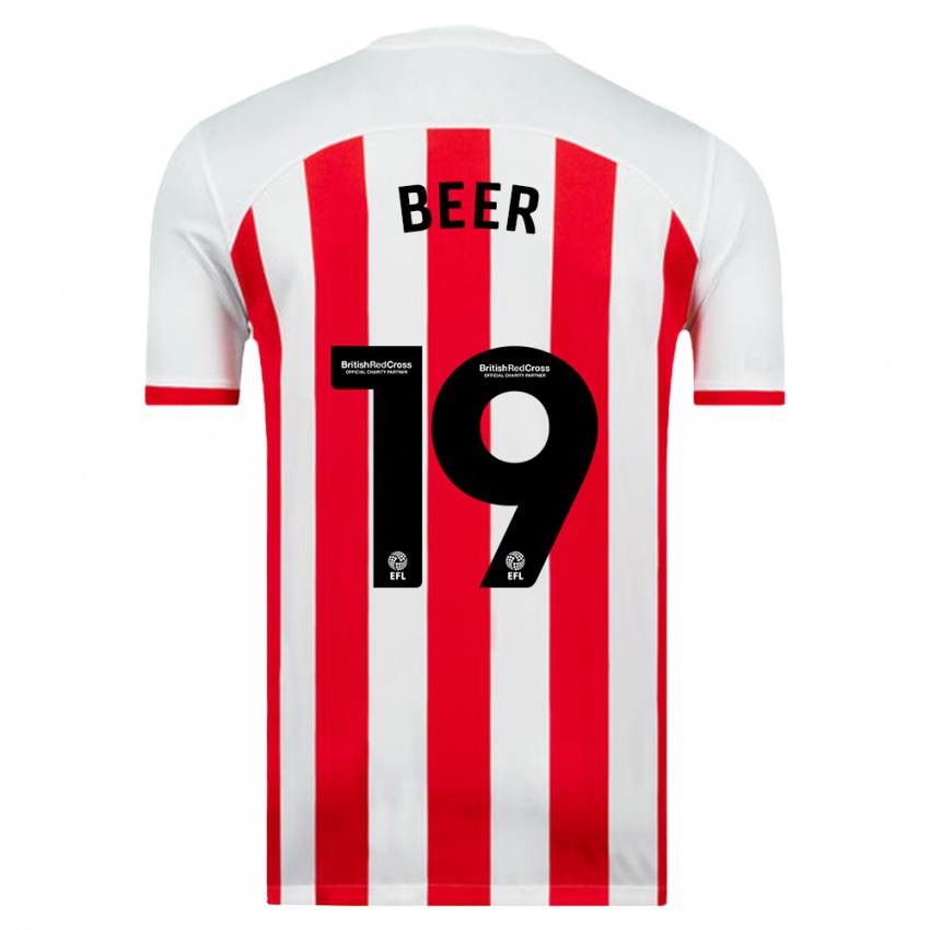 Børn Megan Beer #19 Hvid Hjemmebane Spillertrøjer 2023/24 Trøje T-Shirt